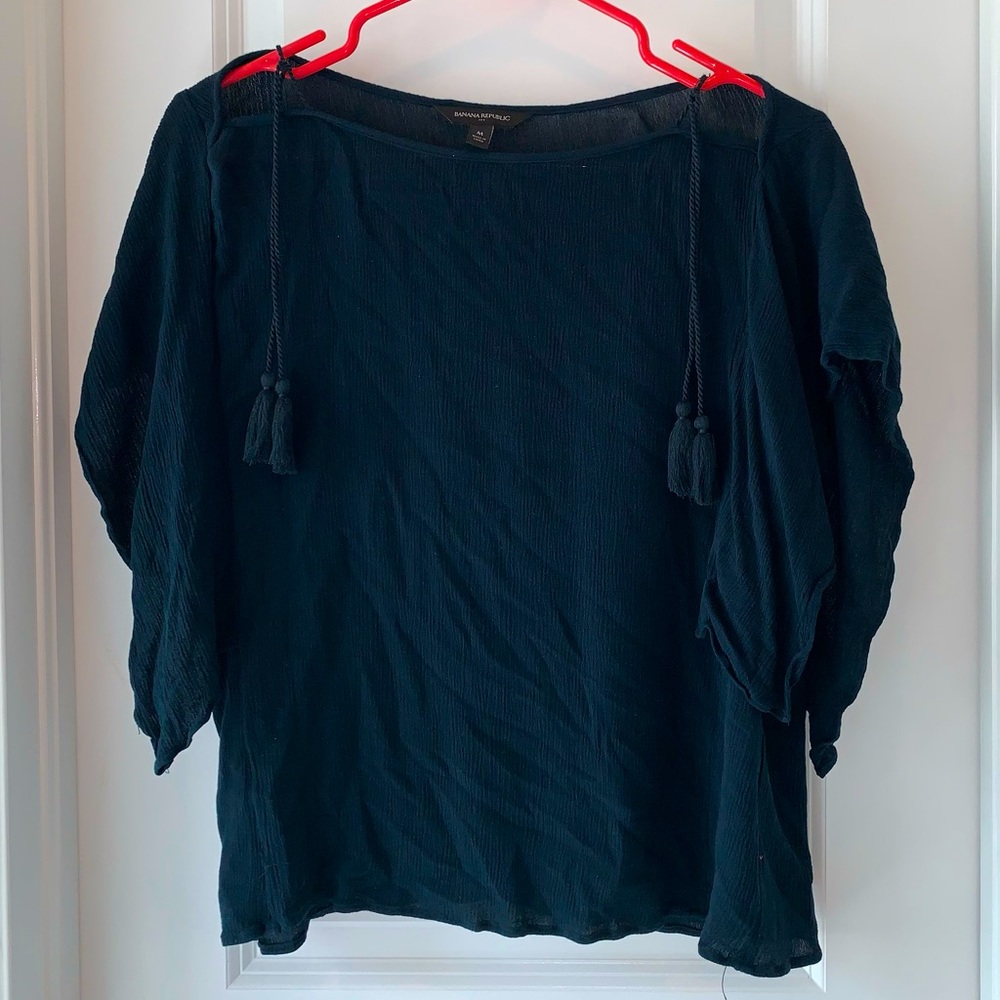 Banana Republic navy blue blouse